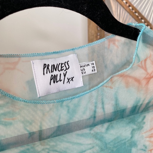 Tie Dye Mesh Cropped T-Shirt - Picture 3 of 3